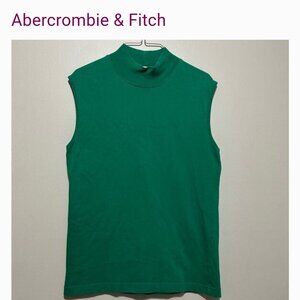 Abercrombie & Fitch Celtic Green Sleeveless Mock Neck Shirt Adult Size Large